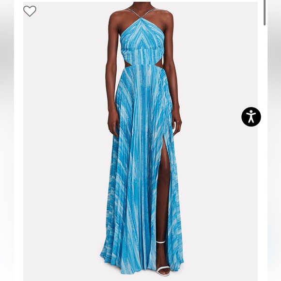 AMUR Dresses & Skirts - AMUR Janet Gown Pleated Striped Dress Sz 8 NWT BLUE-MED